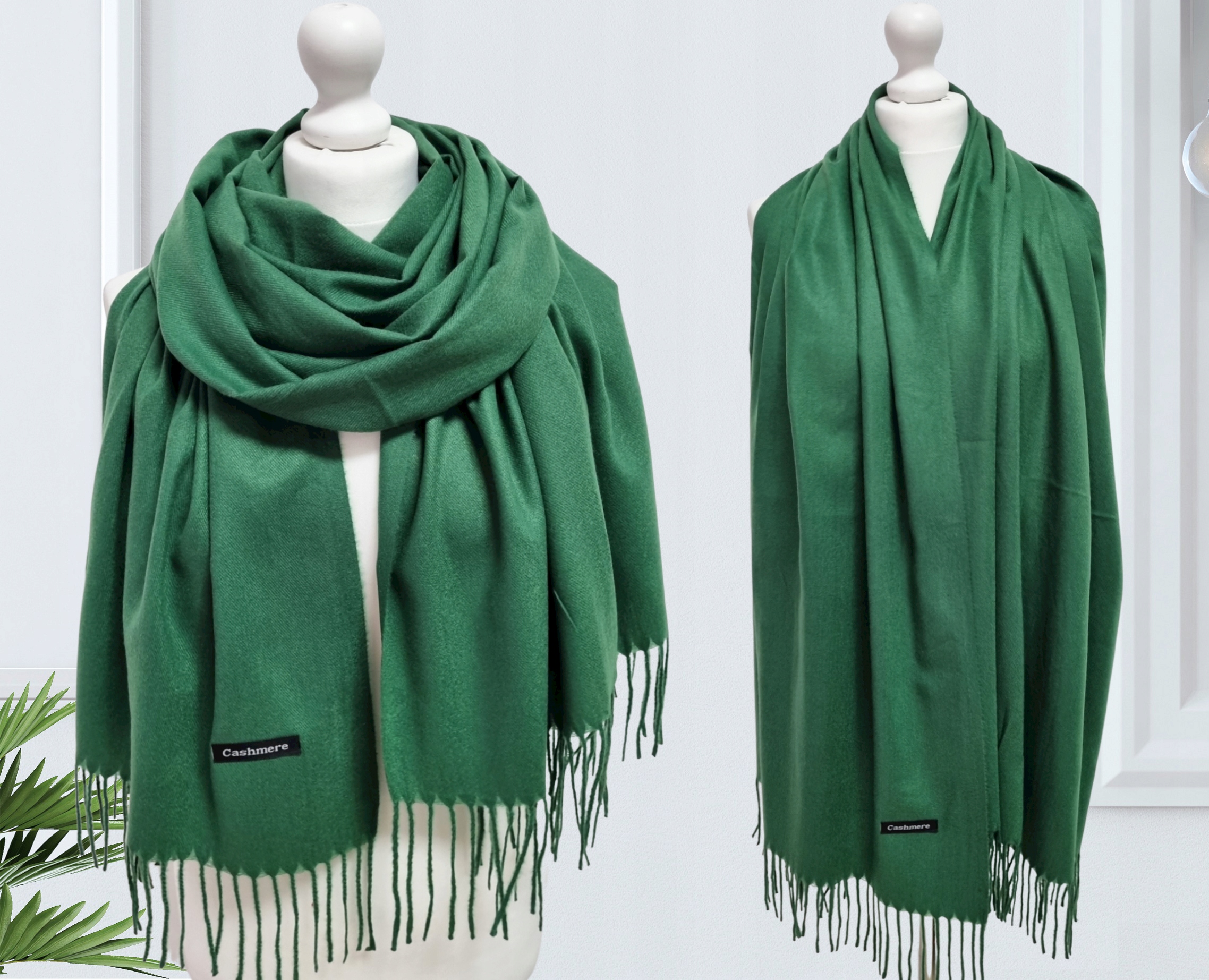 KASZMIROWY SZAL KLASYCZNY SZALIK kaszmir ZIELONY Marka inna