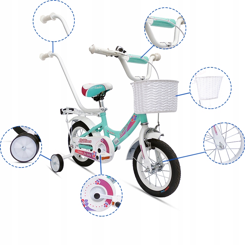 BMX Rower Dziecięcy Rowerek 12 cali + Prowadnik Marka Limber