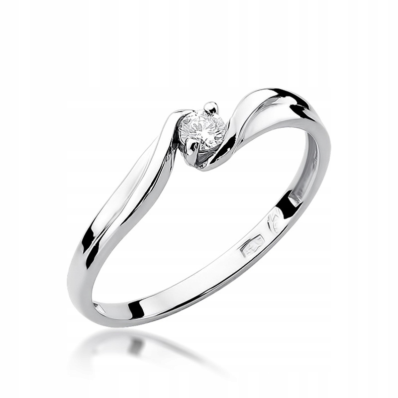 Prstýnek s bílým zlatem a briliantem r23