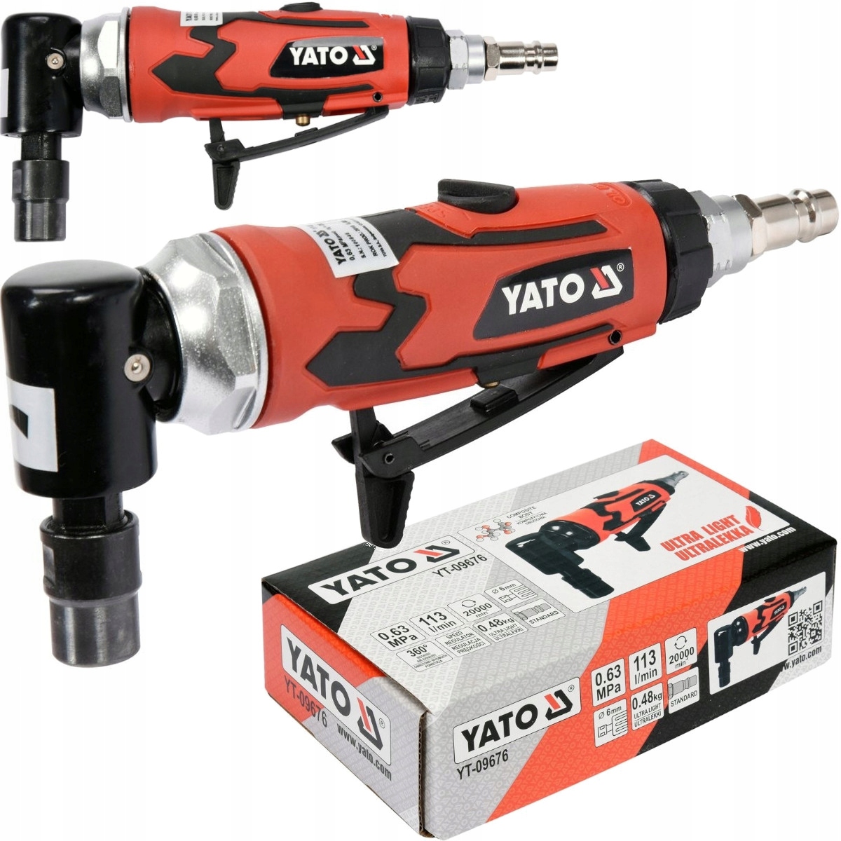 Yato Pneumatyczna Szlifierka Kątowa Regulacja Obrotów 50mm Lekka