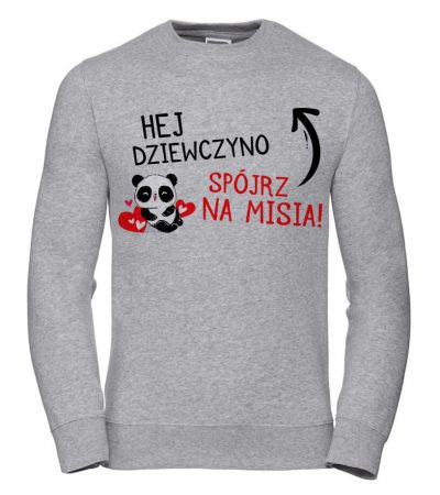 Pánská Mikina Podívejte se na medvídka L Šedá Dárek pro kluka, chlapa, pro něj F