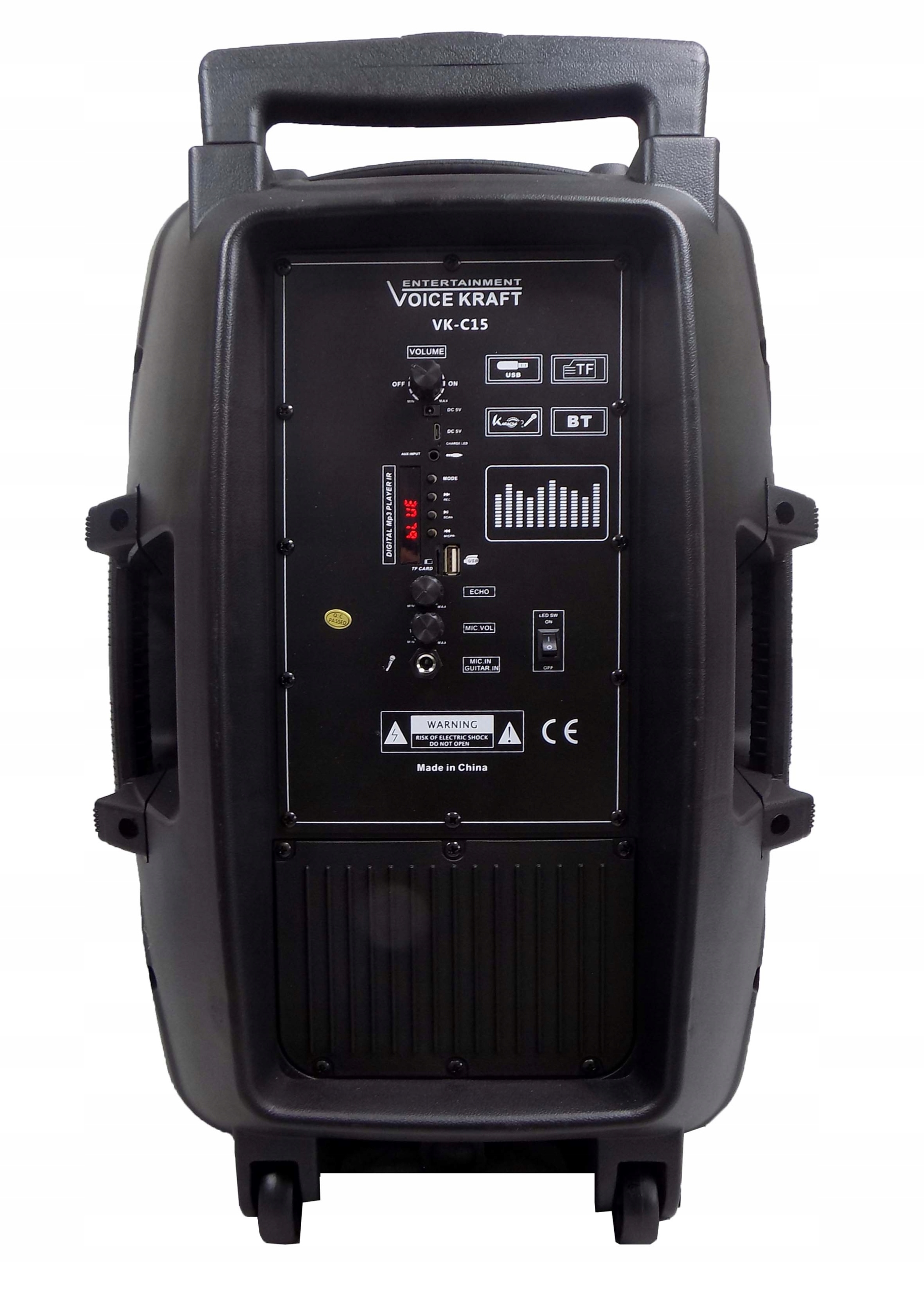 PRZENOŚNA KOLUMNA ESTRADOWA AKUMULATOR BLUETOOTH USB SD RADIO + MIKROFONY Konstrukcja bass-reflex dwudrożne