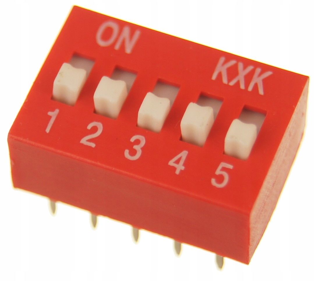 

DS-05 Dip Switch 5 pozycyjny czerwony 2 szt.