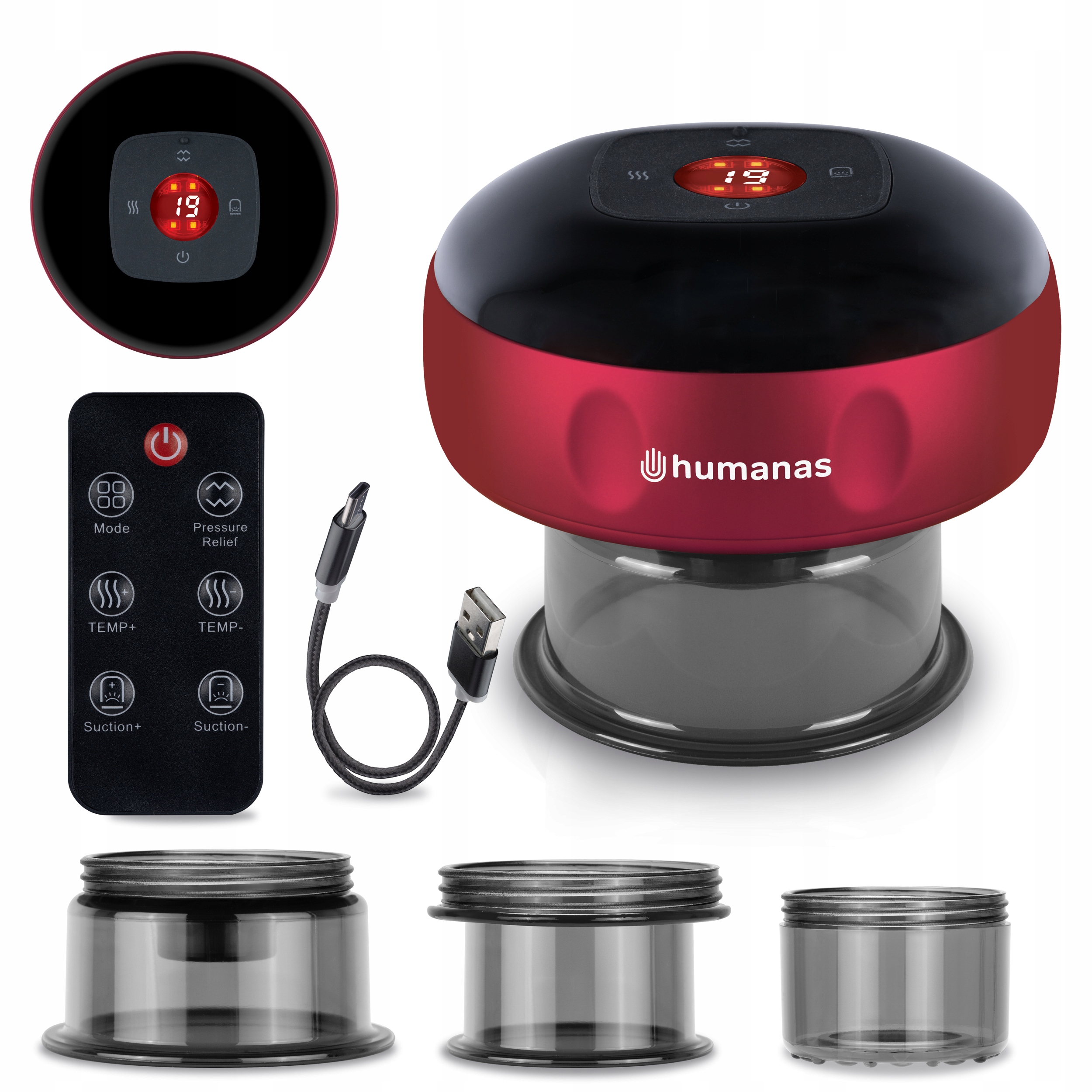 Bańka chińska elektroniczna Humanas BB01 Plus czerwona