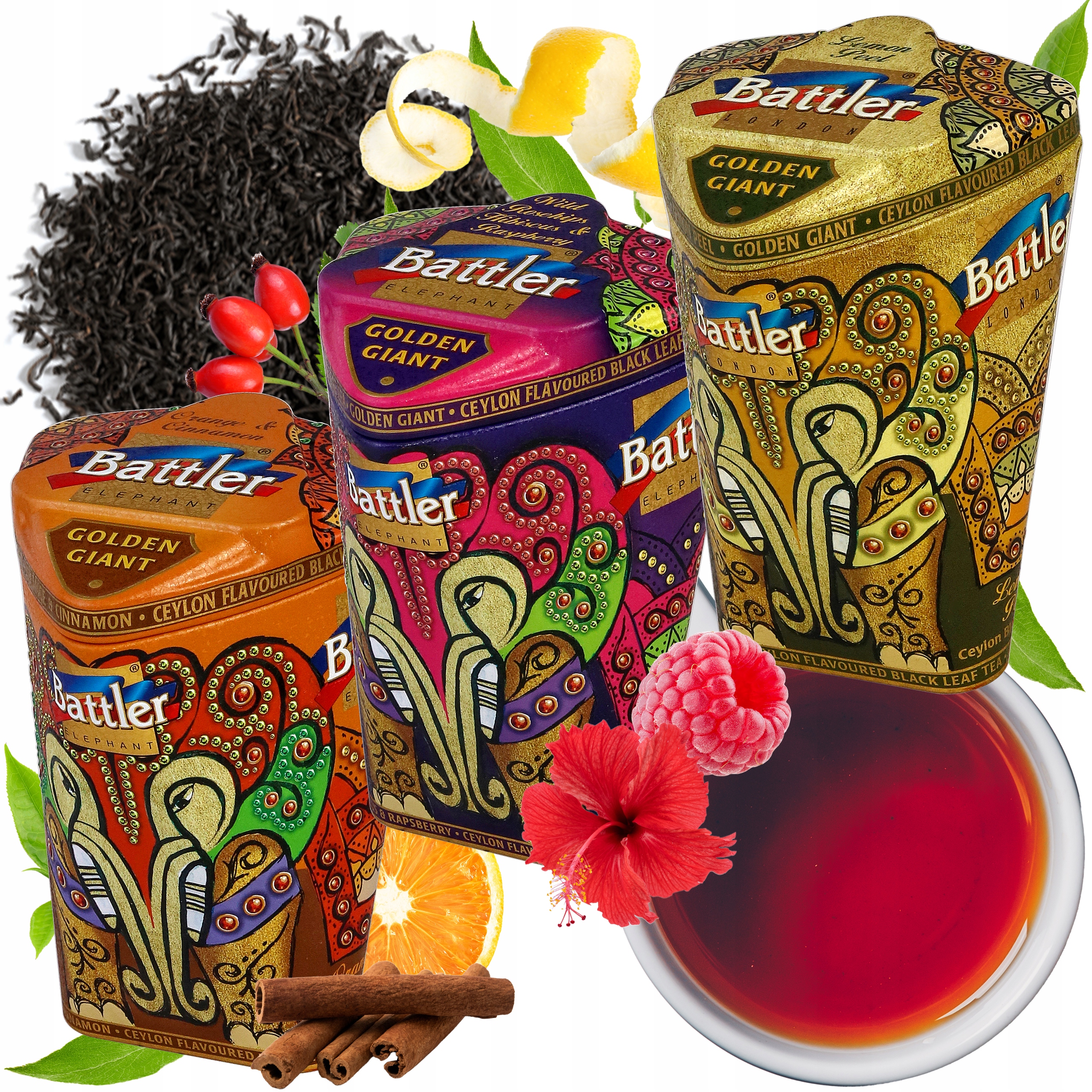 Zestaw Zimowy 3X Herbata Czarna Liściasta Battler Golden Giant MIX 100 G