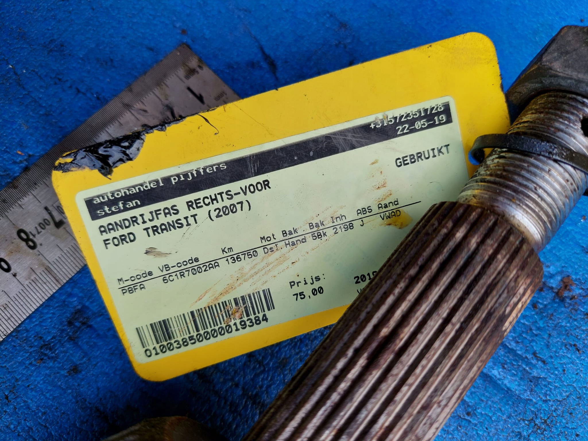 semi-axis TRANSIT 2007 R 2.2 TDCI right P8FA
