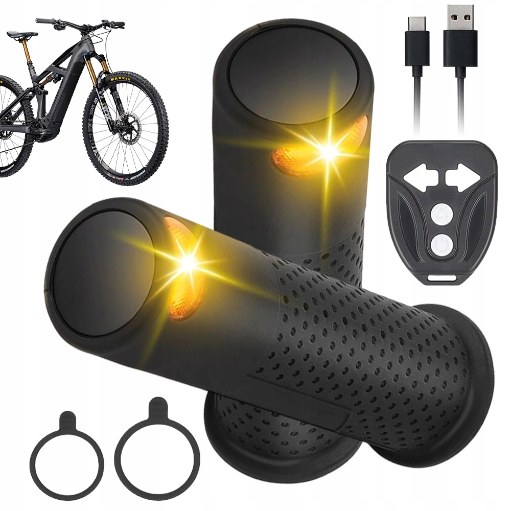 Antypoślizgowe Uchwyty Rowerowe Led Do Jazdy Nocnej Usb