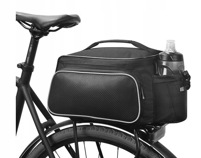 SAKWA ROWEROWA NA BAGAŻNIK TORBA NA ROWER 10L CZARNA + PASEK NA RAMIĘ Kod producenta Model 14815-A