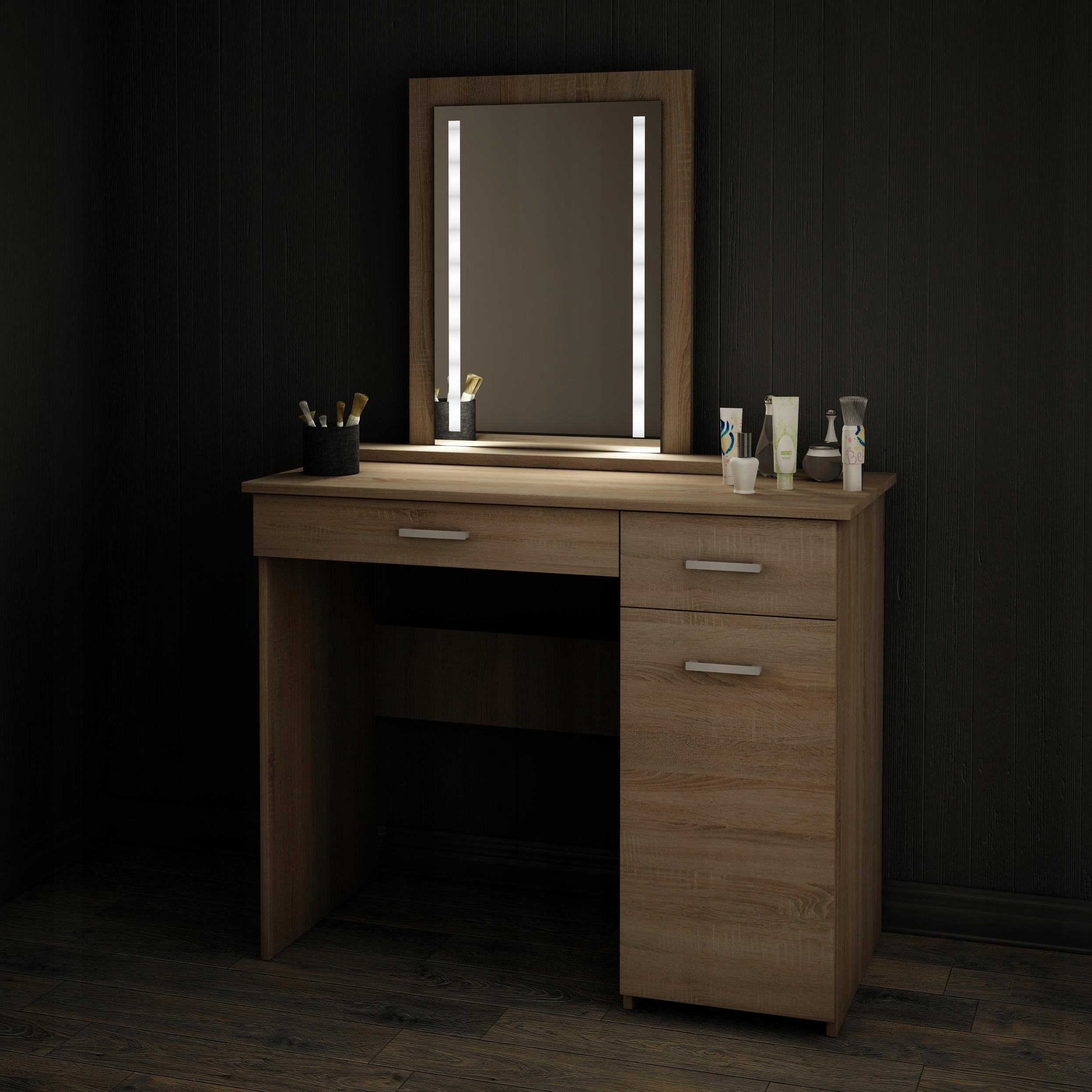 LUSTRO Z OŚWIETLENIEM LED DĄB SONOMA DO MAKIJAŻU Marka Sarano