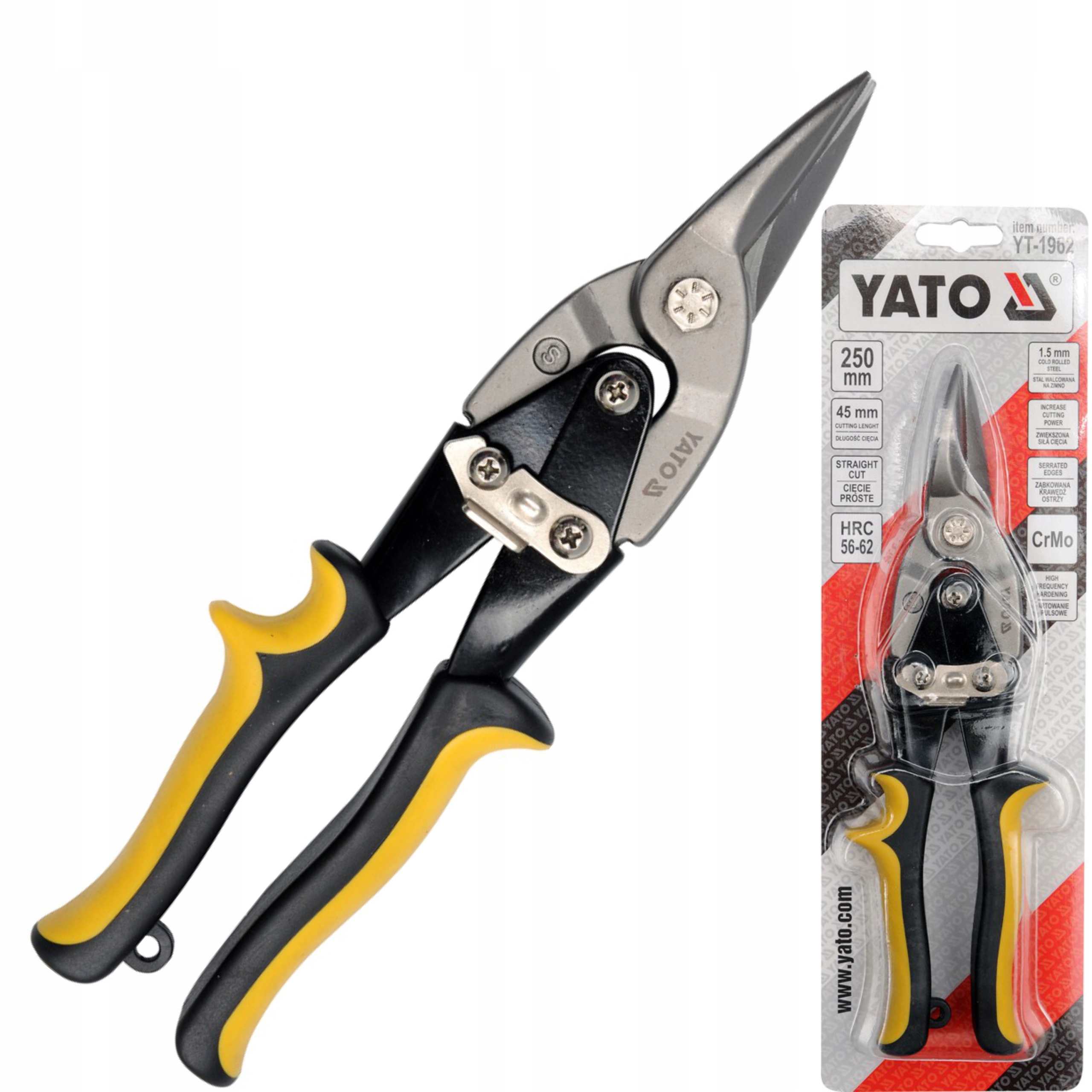 YATO NOŻYCE DO CIĘCIA BLACHY PROSTE 250 MM YT-1962 Marka Yato