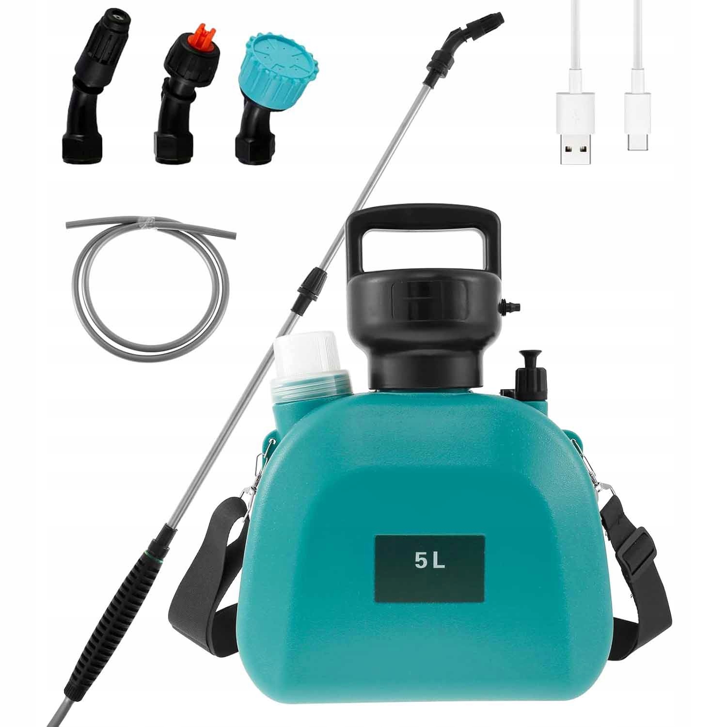 Elektrický Batohový Akumulátorový Postřikovač Zahradní 5L Set 3 Trysky