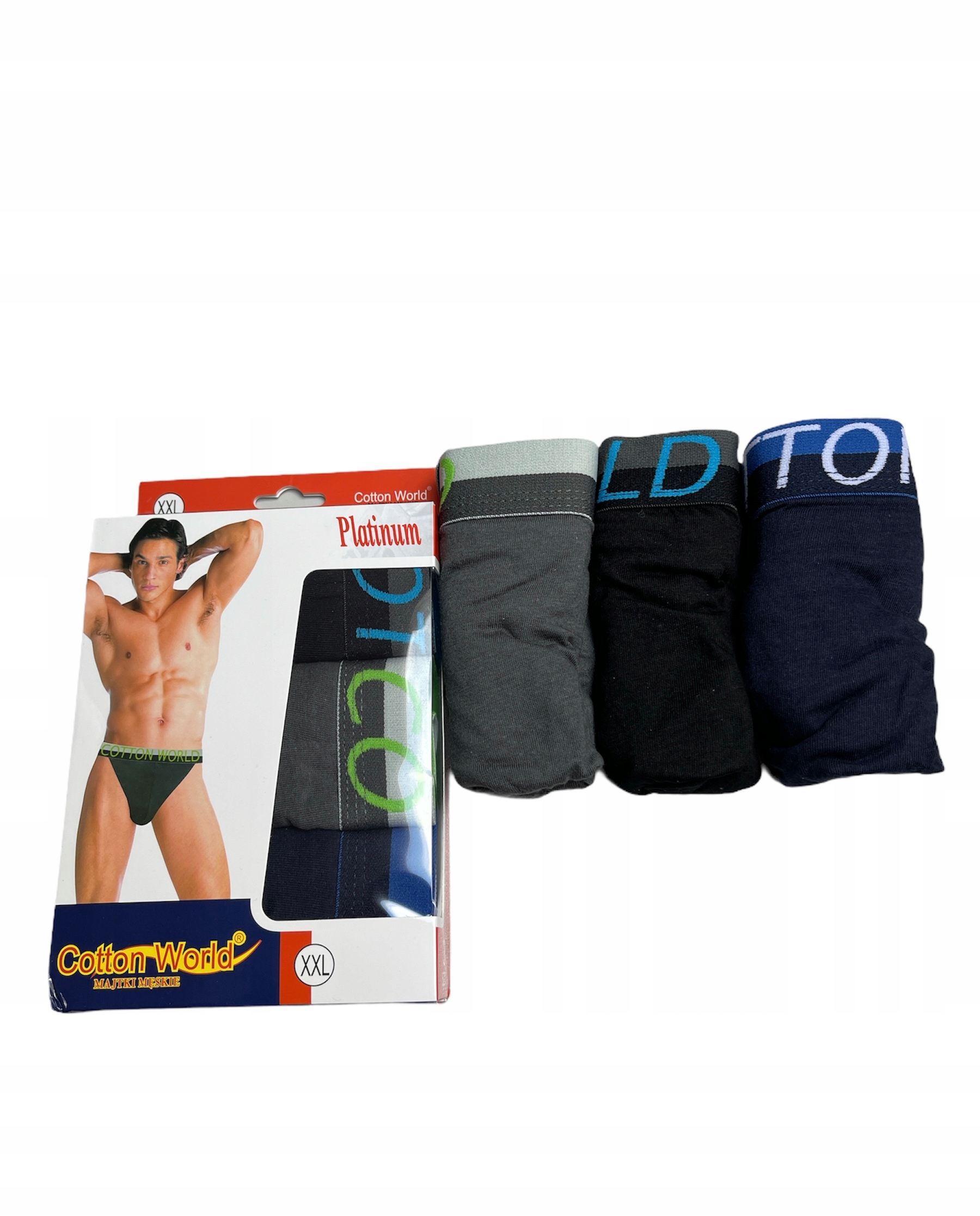 

3x slipy Tanga Cotton World, majtki- rozmiar L