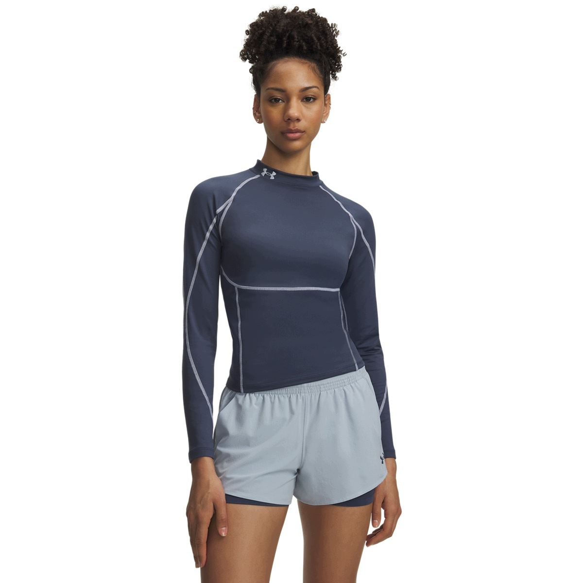 Damski półgolf kompresyjny Under Armour ColdGear Elite Mock Niebieski Xs