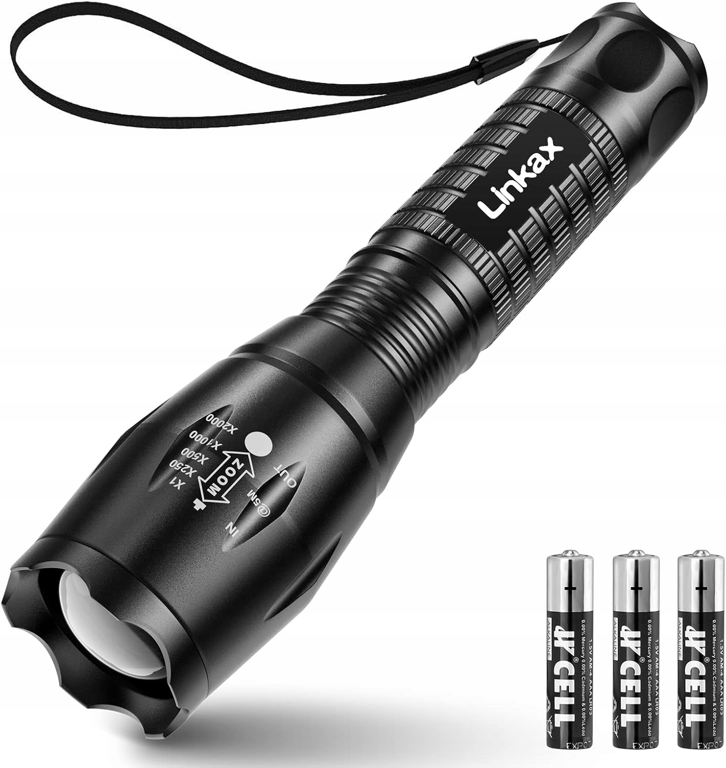 Latarka Taktyczna Mocna led zoom baterie