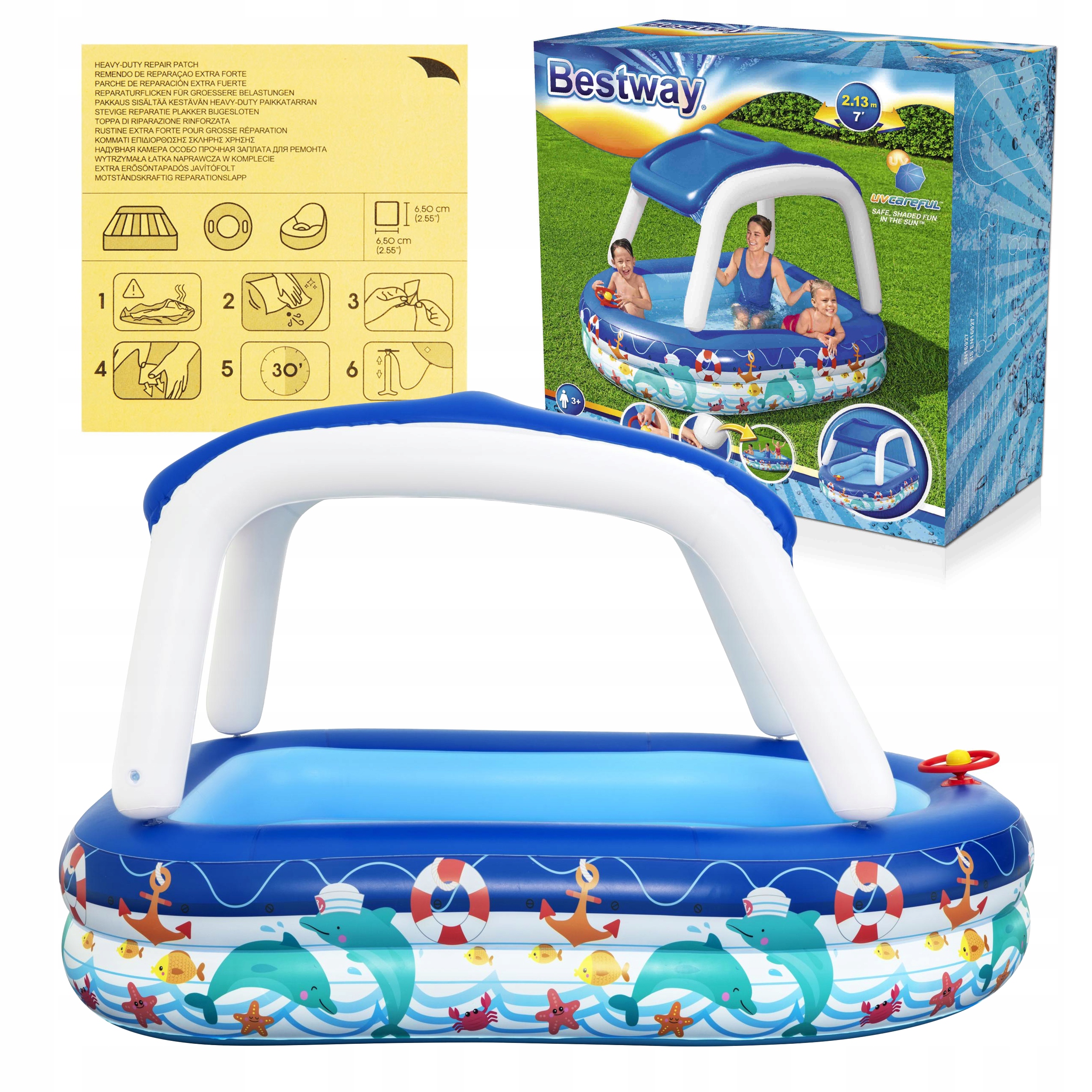 Nafukovací Bazén pro děti se stříškou Volant Klakson Bestway