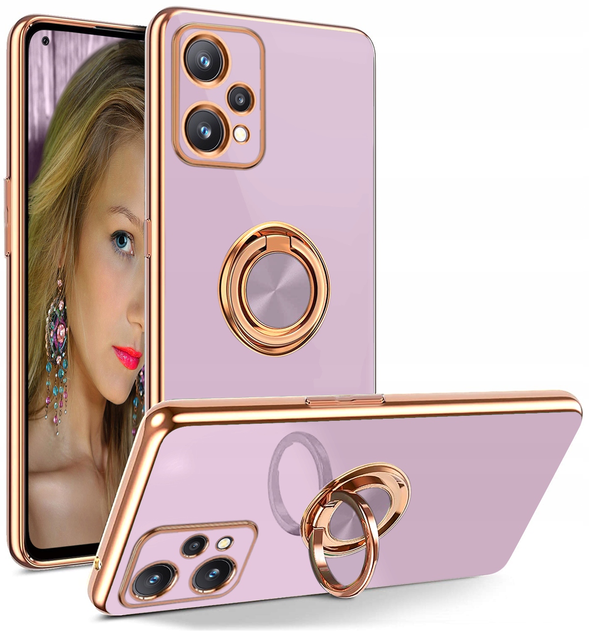 

Etui do Realme 9 Pro Silicone Ring Case Szkło 9H