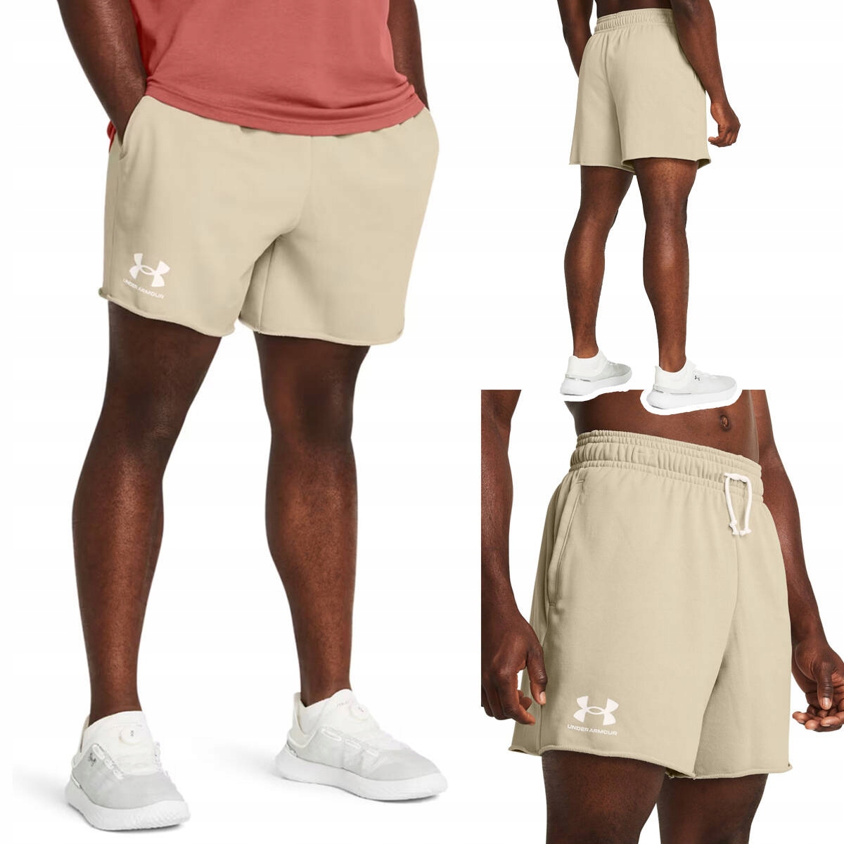 Krótkie spodenki dresowe męskie Under Armour 1382427 Brązowe r. XL