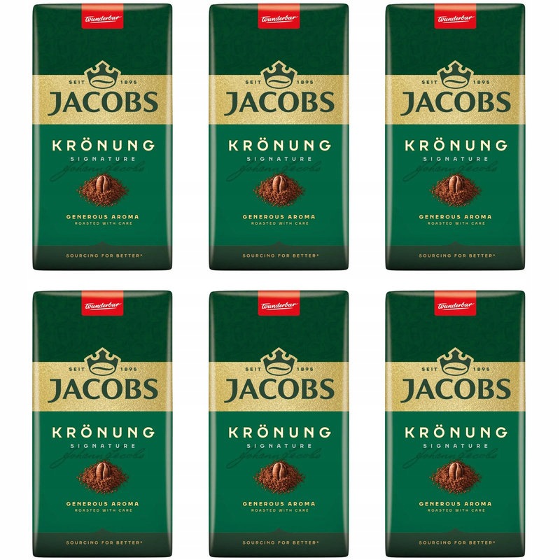 Zestaw 6x Jacobs Kronung 500g kawa mielona import
