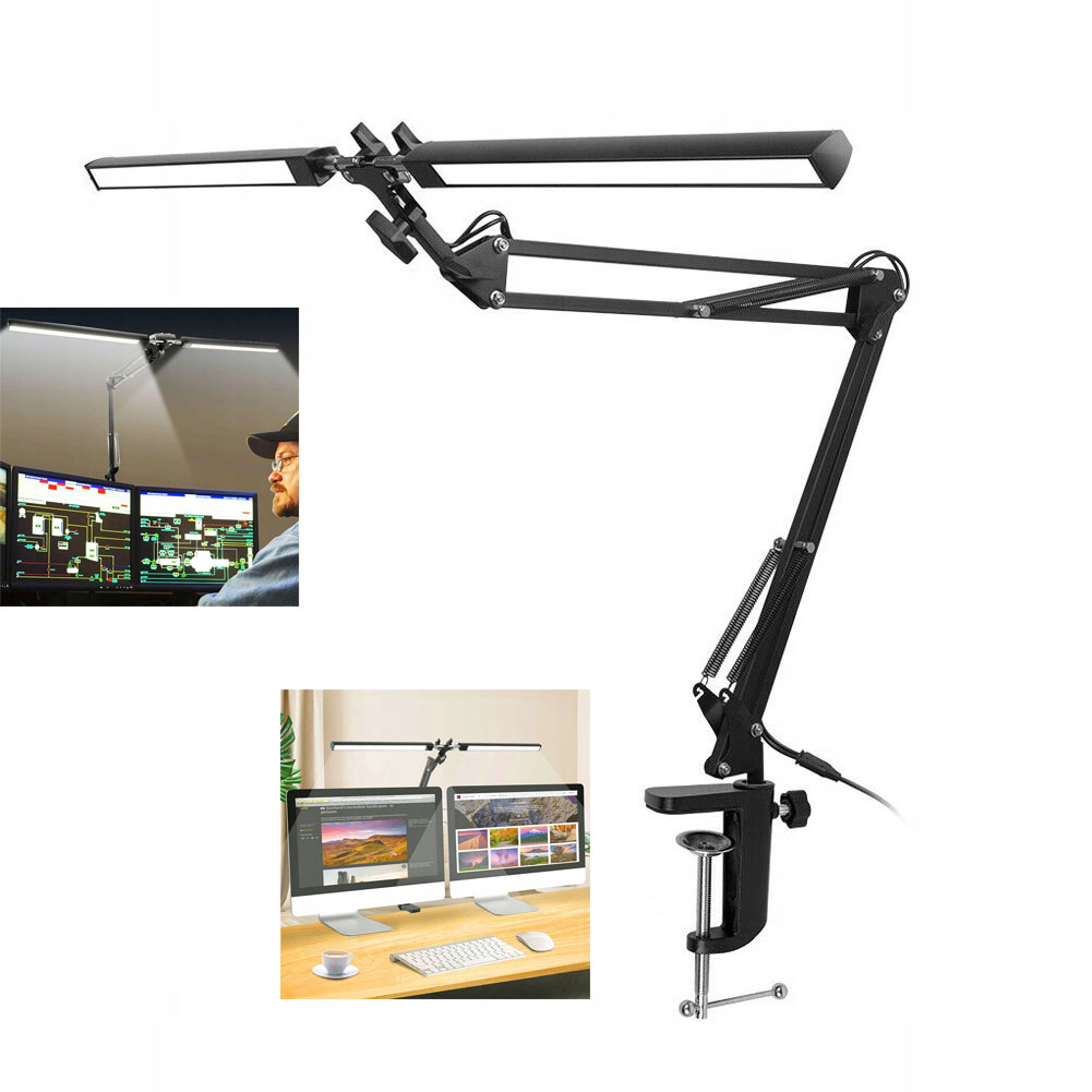 Dvojitá Led lampa na psací stůl Kreslící Výkonná 24W Nastavitelná 3000-6500K
