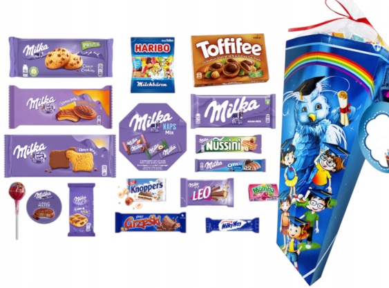 Róg obfitości Milka Tyta na pasowanie roku 60cm Ucznia Pierwszoklasisty