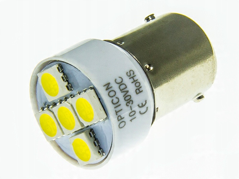 

Żarówka Led R10W R5W Ba15s 12V 24V DC Biały Zimny
