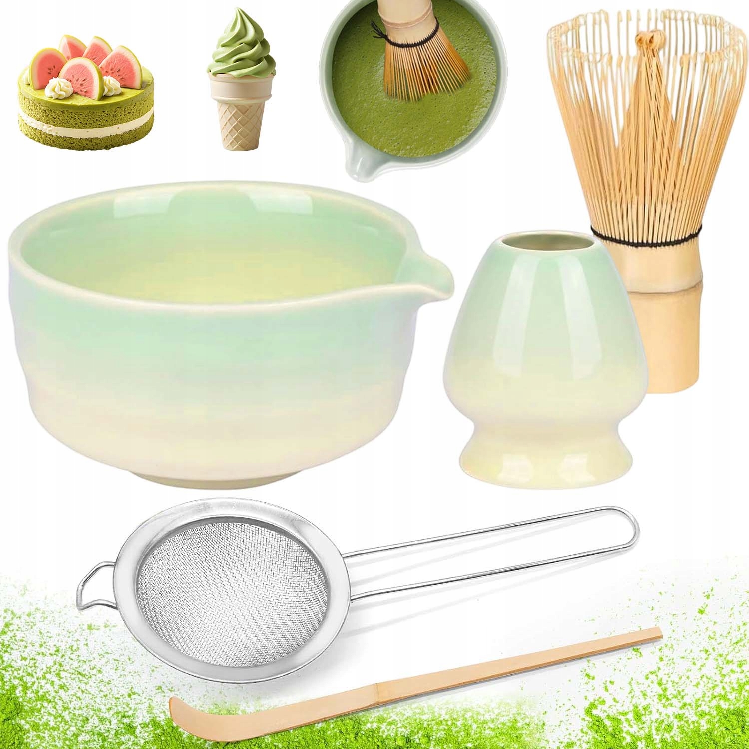 Sada Na Čaj Matcha, Sada Metel Matcha S Metličkou Na Matchu 5V1