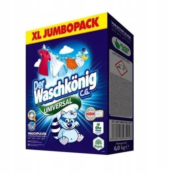 Levně Prací prášek Waschkönig univerzální XL, 100 dávek, 6 kg