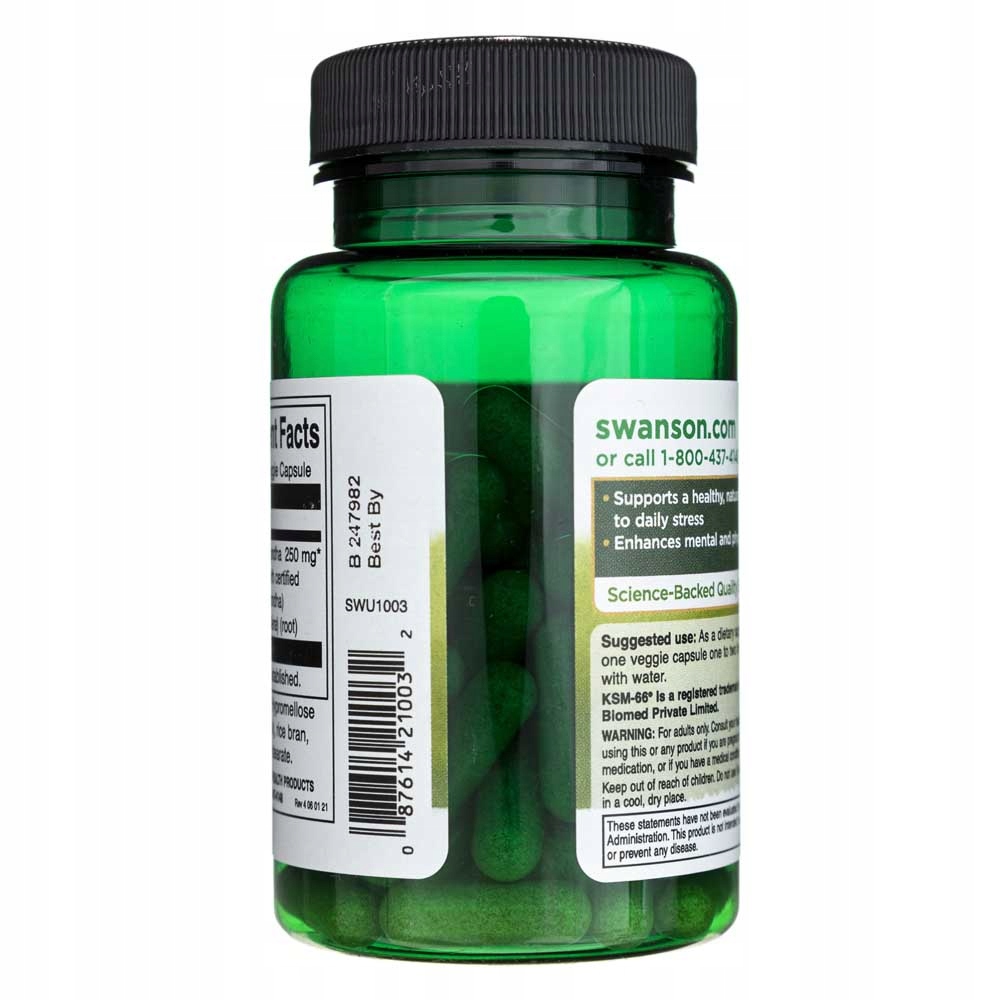 Ashwagandha KSM-66 250mg 60 kapsułek witalność energia odporność stres — 10