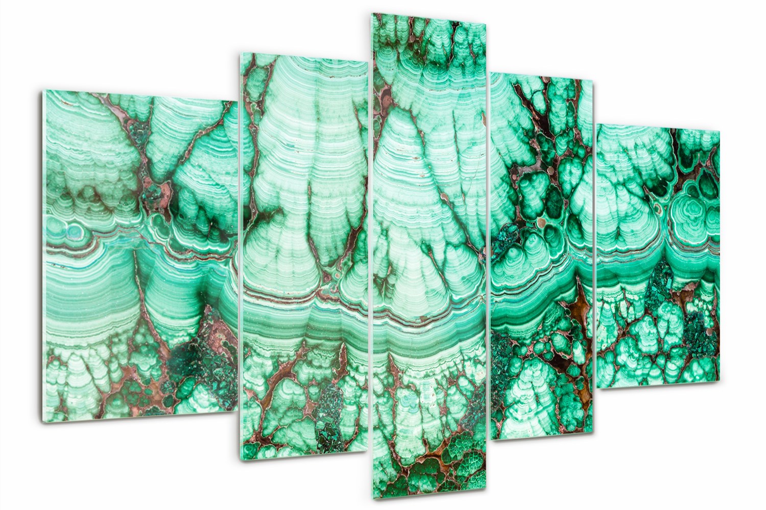 

Foto Obraz szklany poliptyk Malachit tekstura