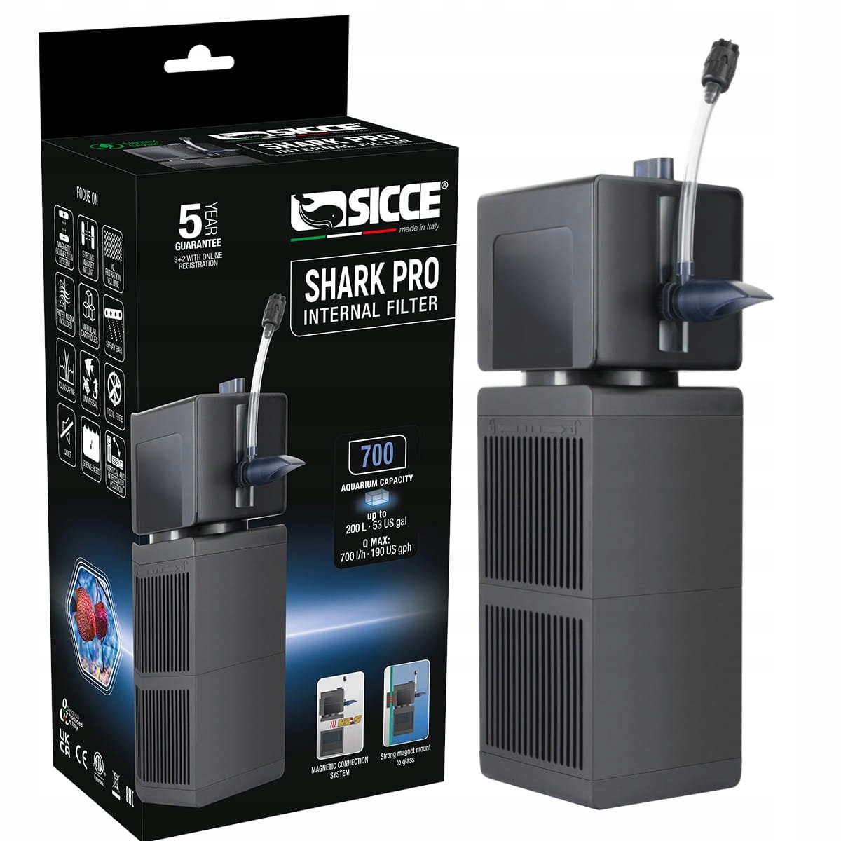 Vnitřní Filtr Pro Akvárium Shark Pokročilá Filtrace Vody Model 700