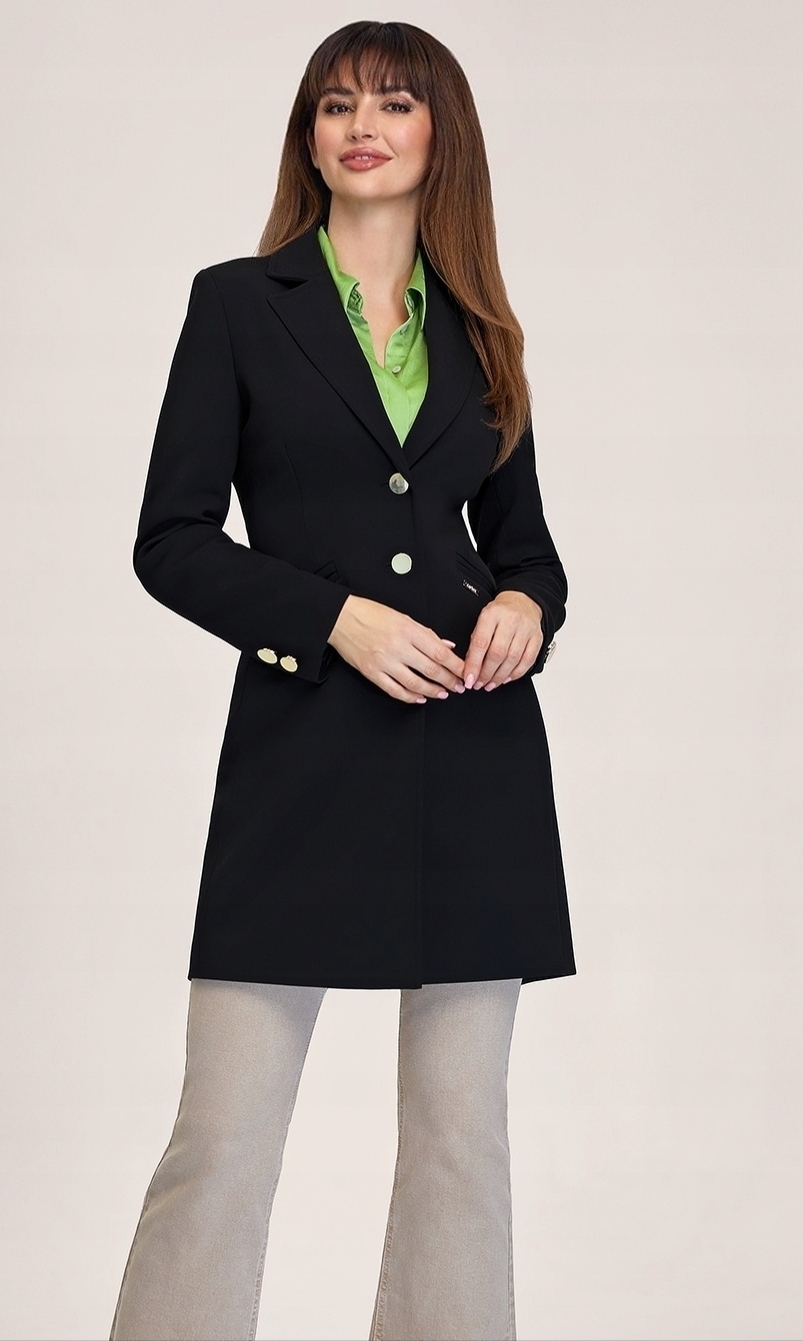 Zartex dámský kabát jaro léto černý bez kapuce Tina SS24 velikost 34