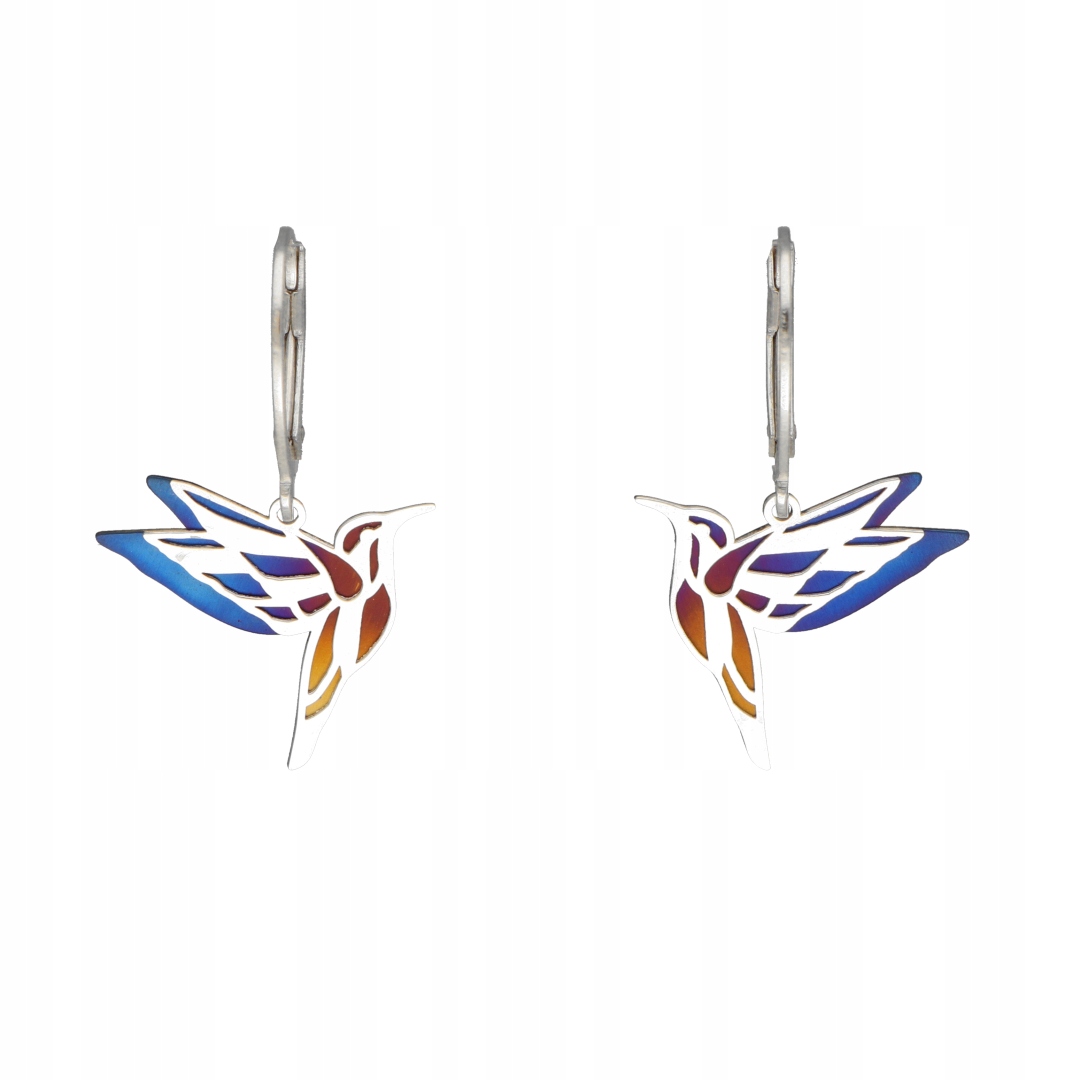 Náušnice kolibříci titan stříbro rhodiované