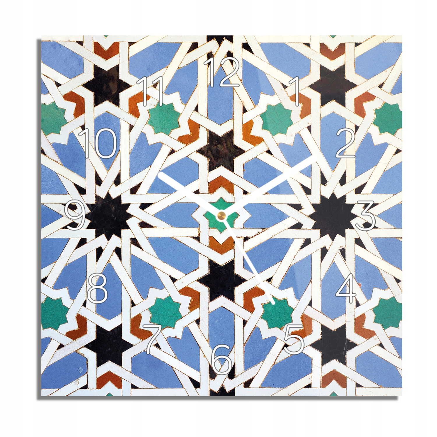 

Mozaika ornament zegar na szkle do sypialni 30x30