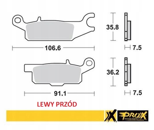 KLOCKI HAMULCOWE PROX Yamaha Grizzly 700 07 19 KPL Part number 37 255102
