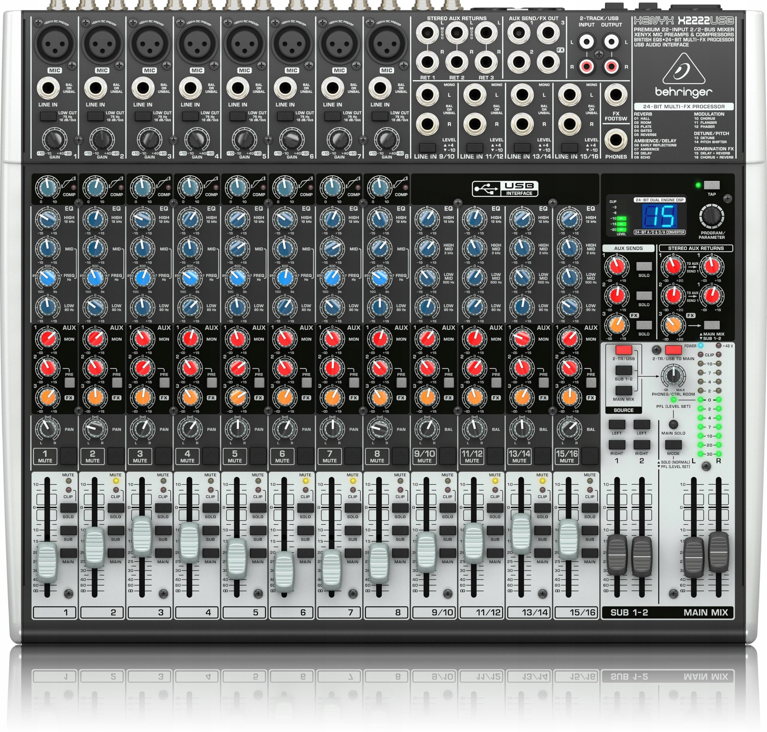 Behringer Xenyx X2222 Usb Analógový Audio Mixér