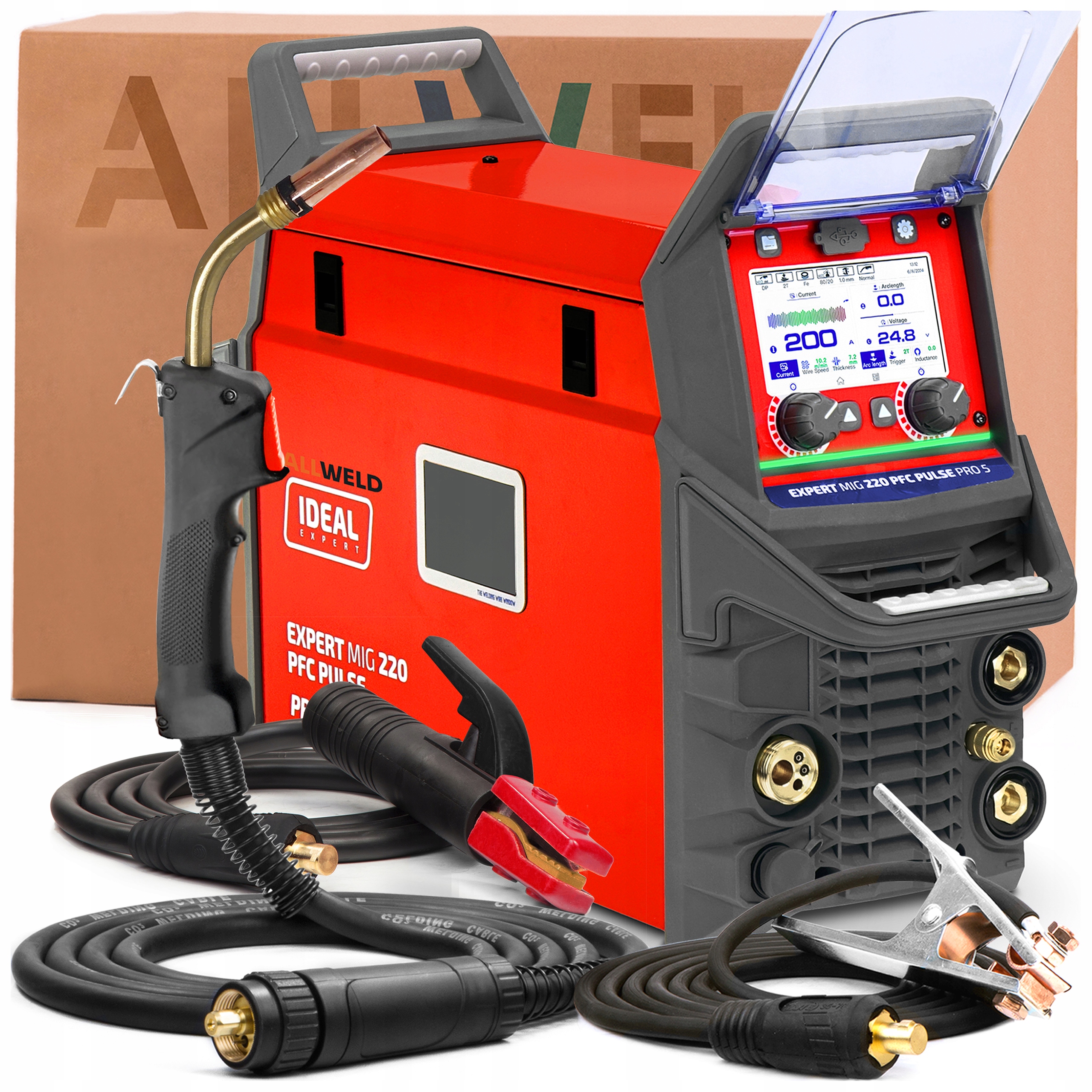 Svářečka Ideal Expert Mig 220 Pfc Pulse Pro 5 LCD 230V 200A Tig Lift Mma