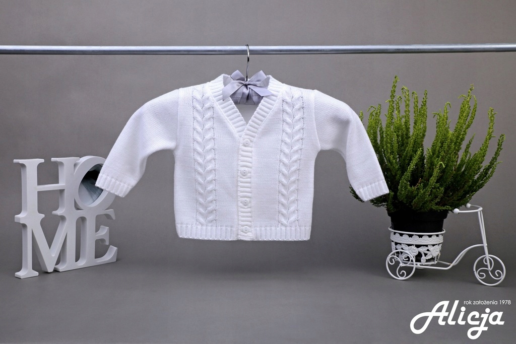 BIAŁY SWETER SWETEREK DO CHRZTU 80cm CHRZEST Marka Inna marka