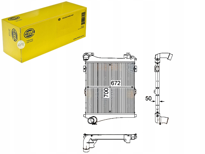 HELLA INTERCOOLER CHŁODNICA POWIETRZA DOŁADOWUJĄCE