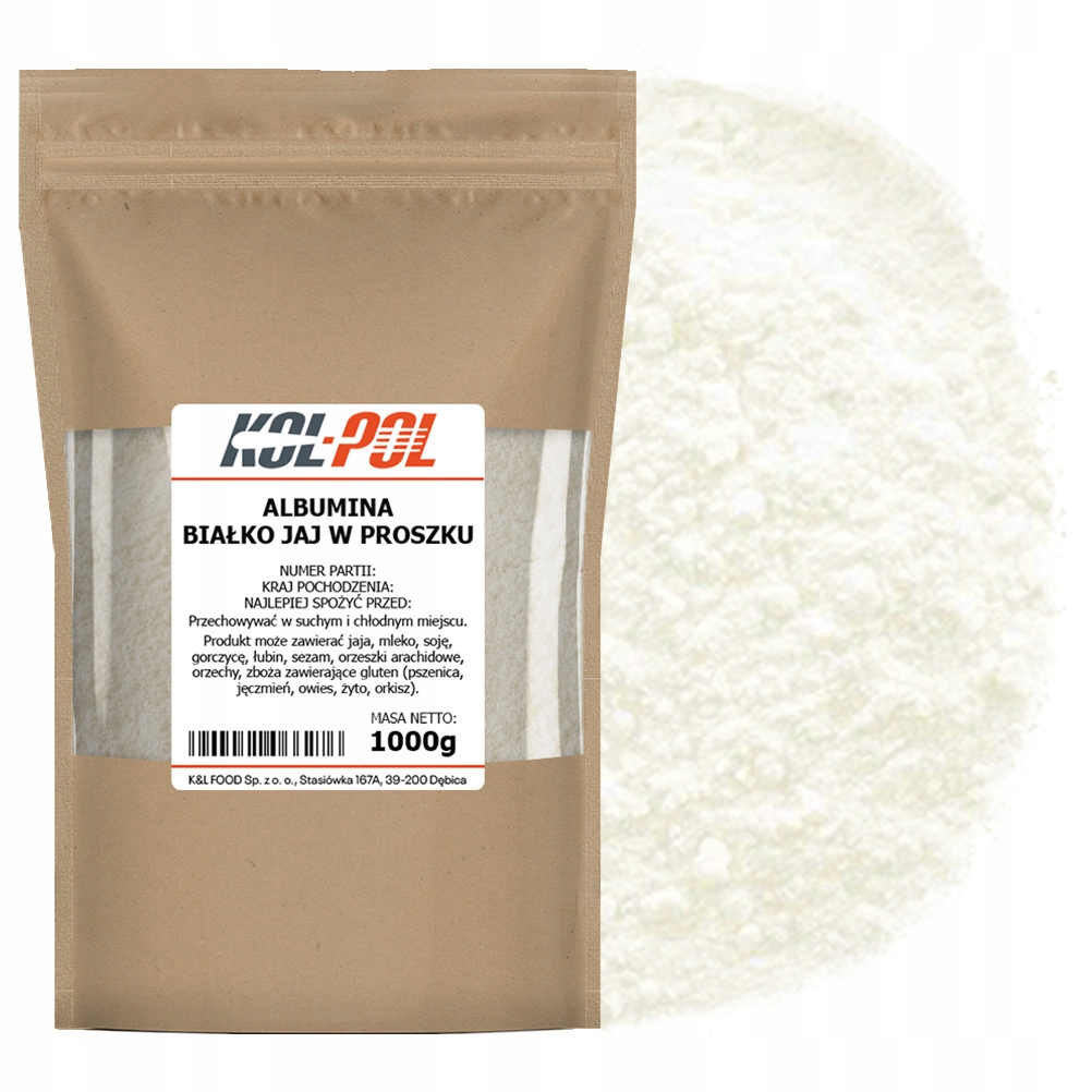 Levně Albumin Vysokopěnivý 1 kg Vaječný protein v prášku vysoká kvalita Kol-Pol