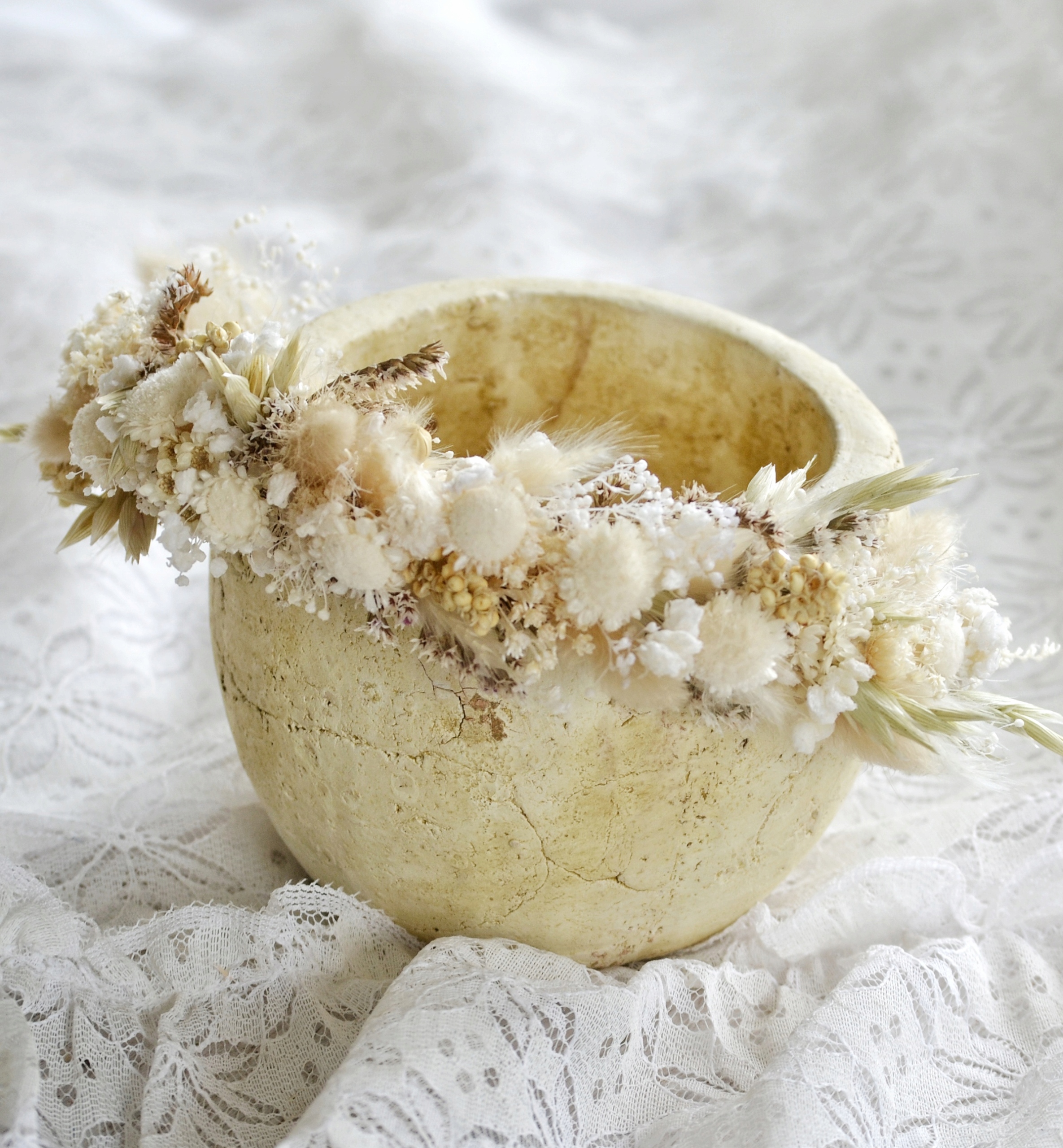 WIANEK Opaska na głowę suszone kwiaty Rustykalna 03 + poszetka Rodzaj inny