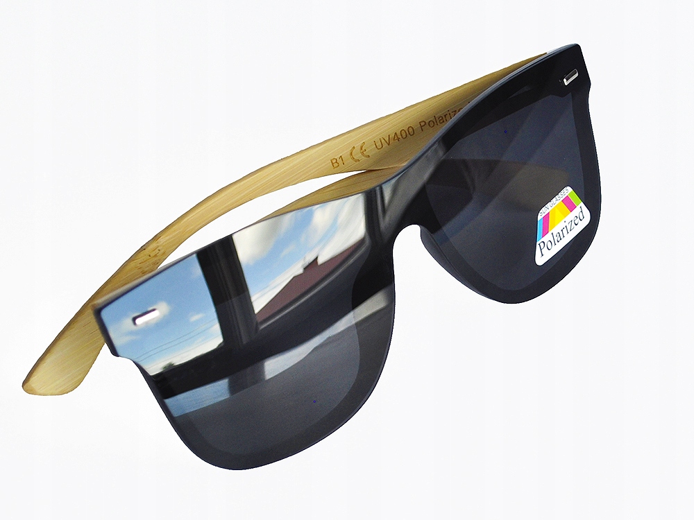 OKULARY DREWNIANE POLARYZACYJNE LUSTRZANKI ETUI Model DREWNIANE BAMBUSOWE