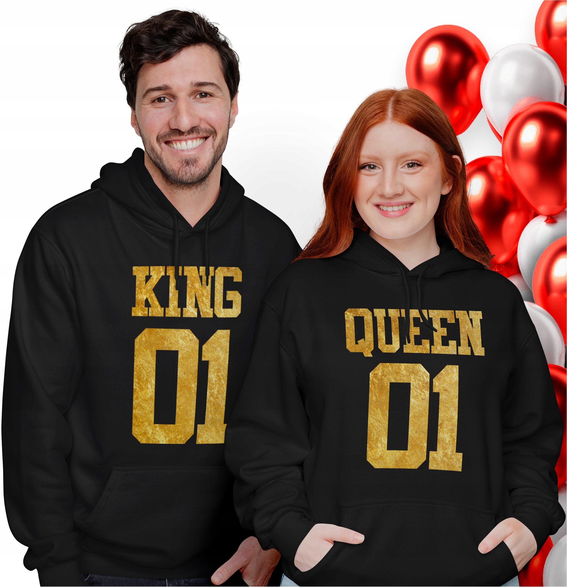 Mikiny pro páry Dárek k Valentýnu King Queen pro ni
