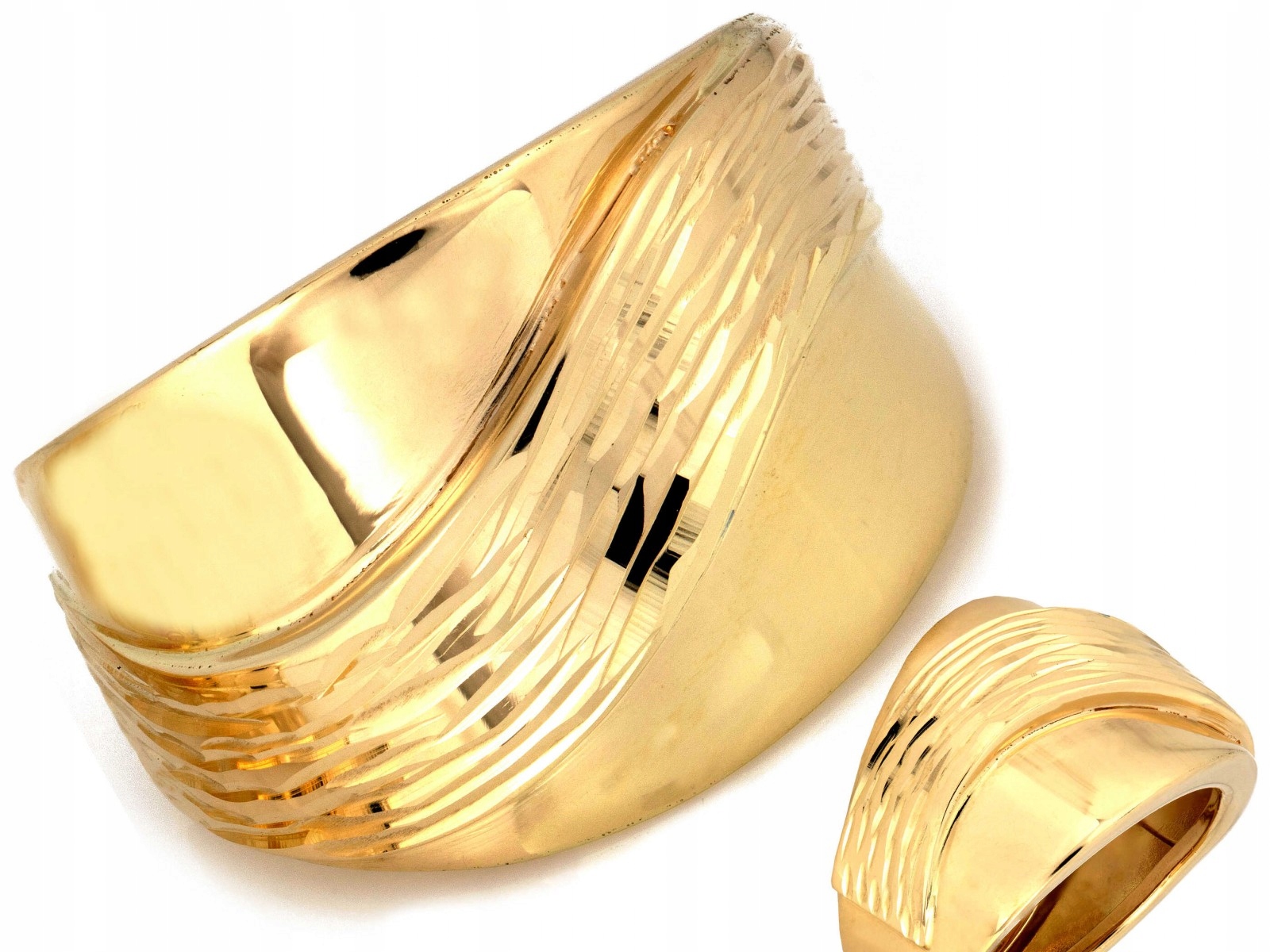 Prstýnek 585 s diamantovou lesklou povrchovou úpravou, 4.40 g