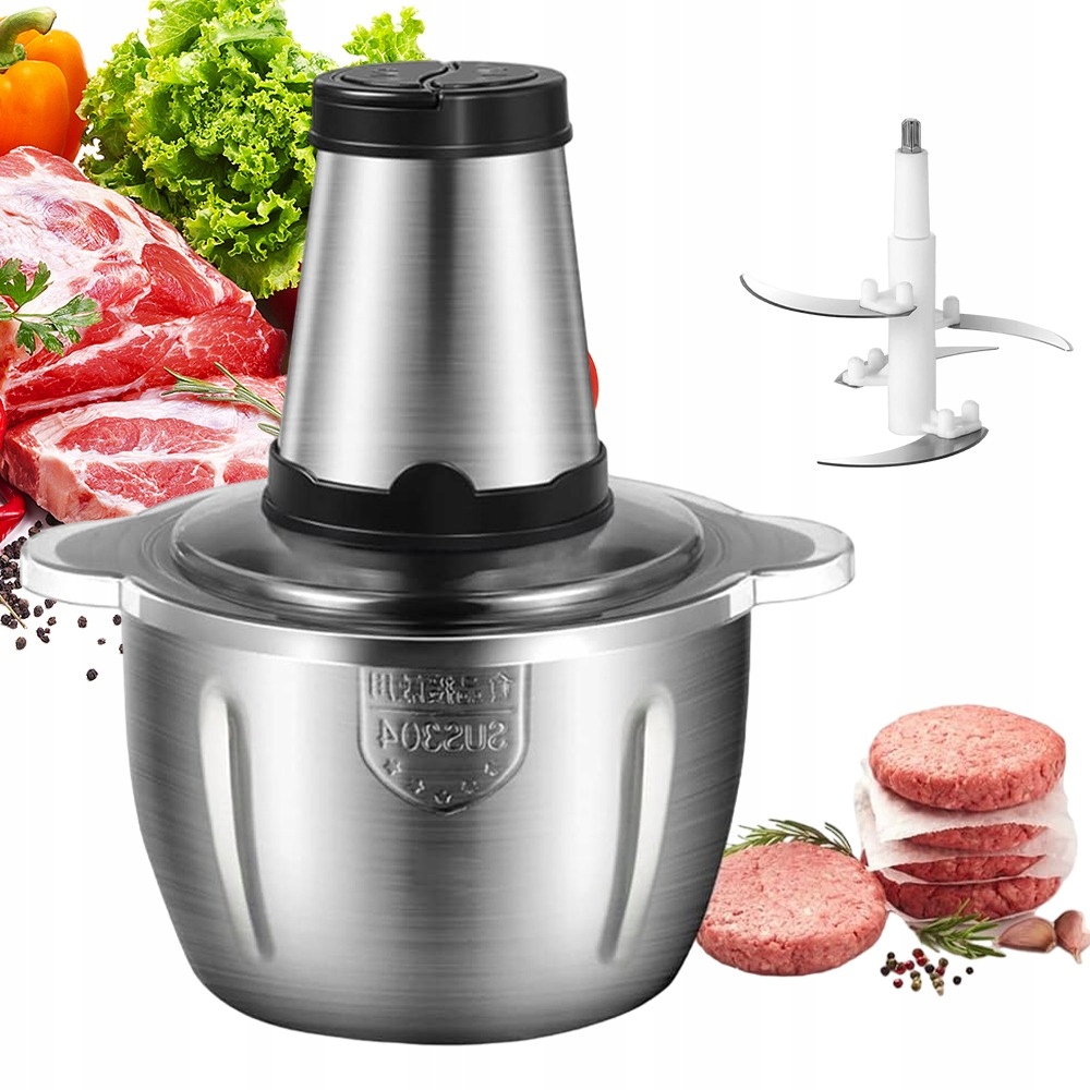 Elektrický drtič masa 2 l s nádobou a čepelí S 4D Ocel