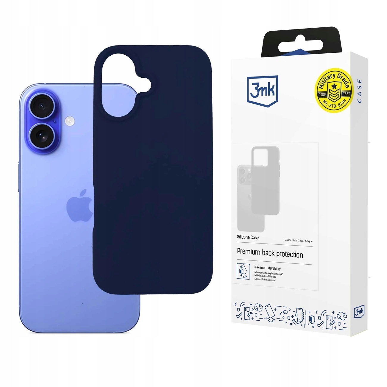 Etui 3mk Silicone Case na iPhone 16 Plus granatowe