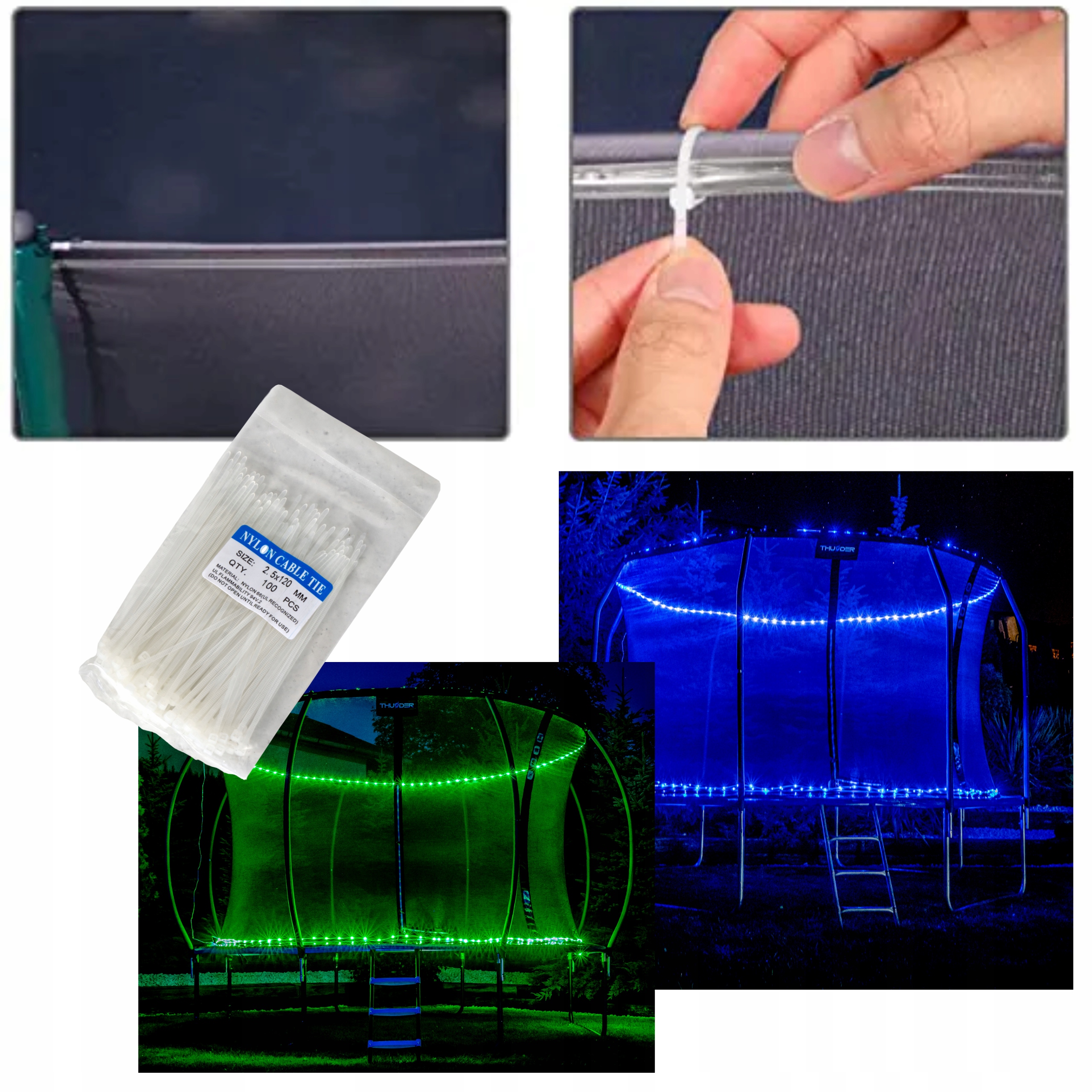 OŚWIETLENIE do trampoliny 14FT LED RGB THUNDER Marka inna