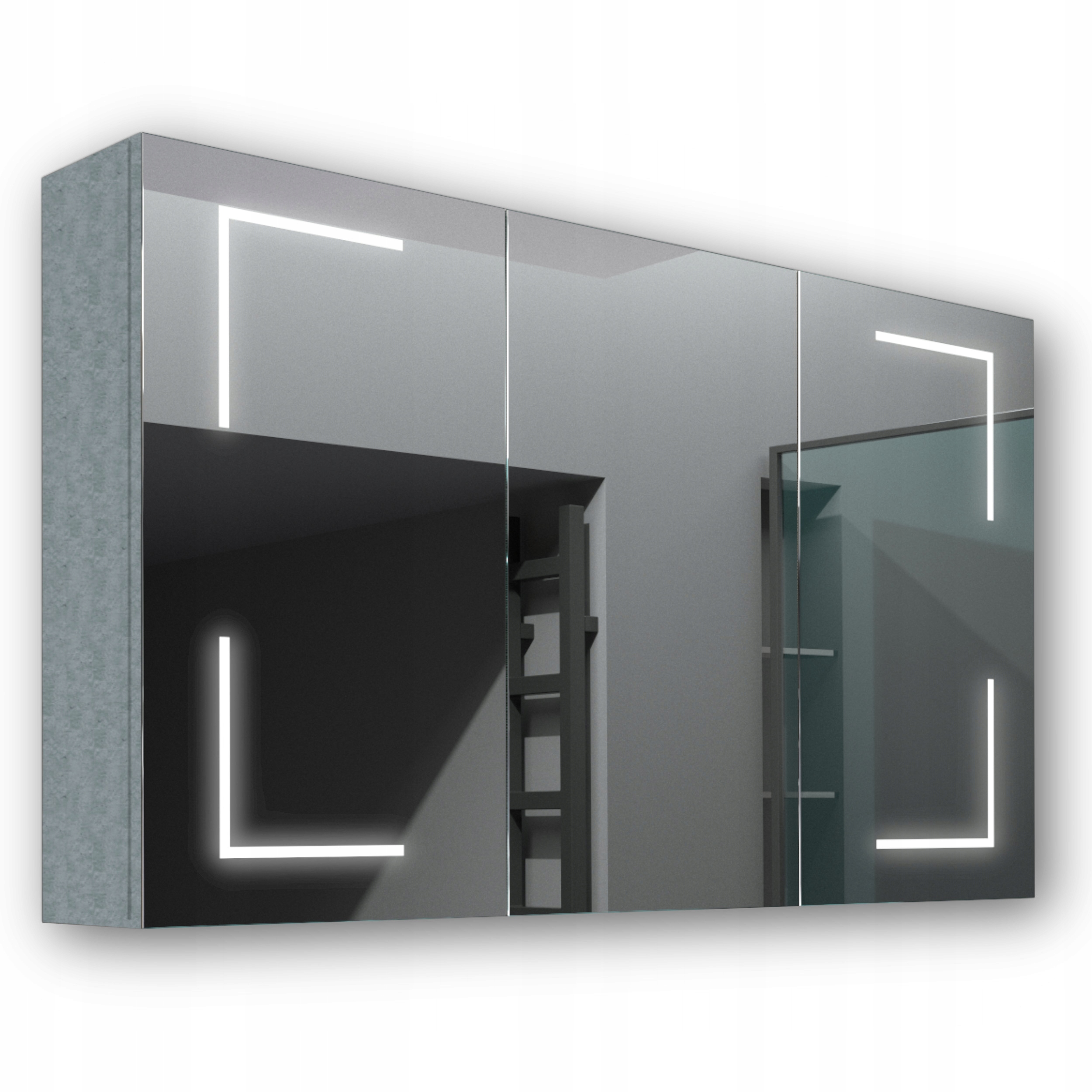Drevená skrinka 120x70 Led zrkadlo Jupiter Beton