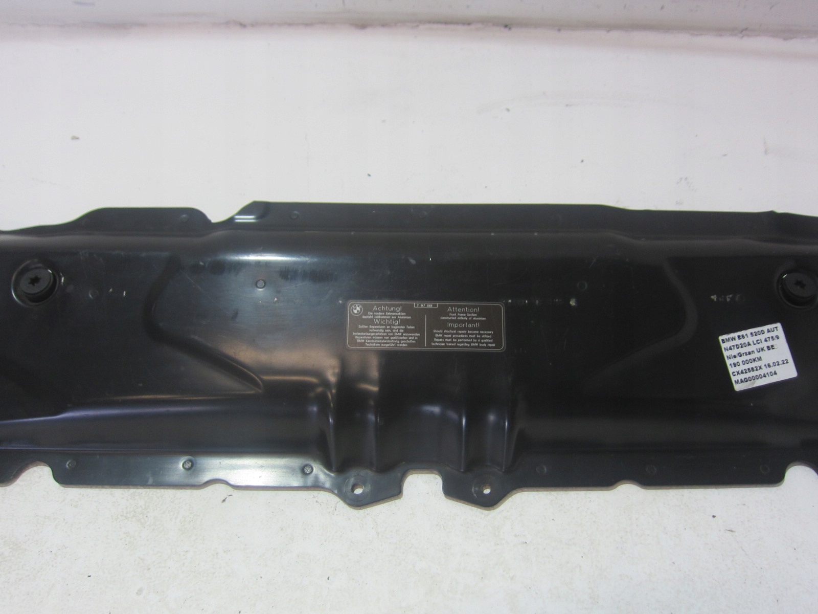 BMW E60 E61 support panel for radiators pillar iron 2.0D 3.0D 51647033741 7033741