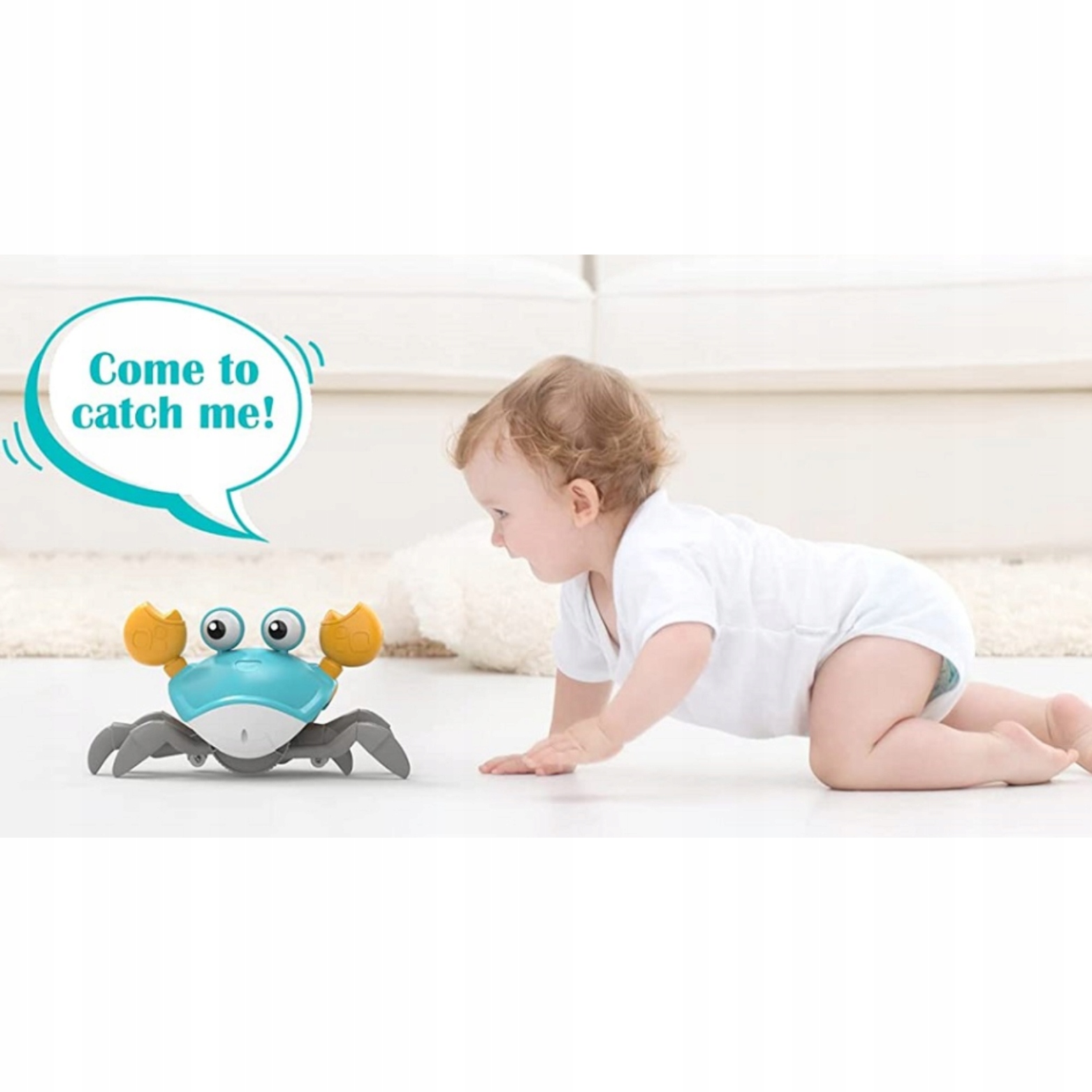 PEŁZAJĄCY UCIEKAJĄCY KRAB INTERAKTYWNY DŹWIĘK MUZYKA GRA CZUJNIK Marka bez marki