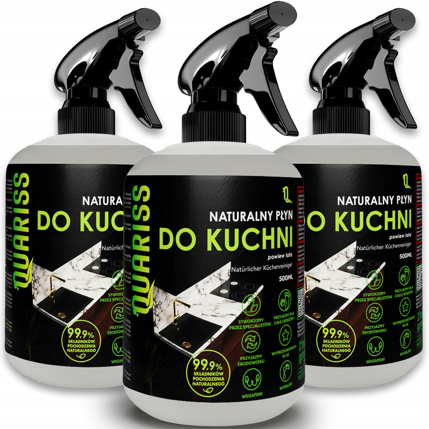 Quariss Přírodní čisticí prostředek na ledničku a ledničku 3 x 500 ml